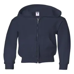 JERZEES&reg; NuBlend Youth Full-Zip Hooded Sweatshirt J. navy