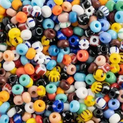 John Bead 6/0 Opaque Czech Glass Seed Beads, 500g Multi Stripes