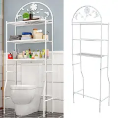 Kitcheniva 3-Tier Metal Bathroom Toilet Storage Rack Organizer White
