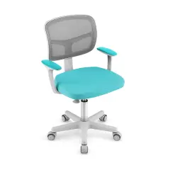 Adjustable Desk Chair with Auto Brake Casters for Kids Turquoise