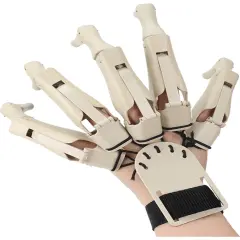 Adult's White Articulating Left Hand Finger Glove Costume Accessory