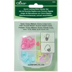 Clover Quick Locking Stitch Marker Set 36/Pkg