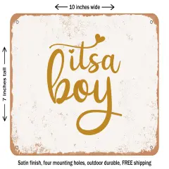 DECORATIVE METAL SIGN - Its a Boy - Vintage Rusty Look