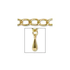 JewelrySupply Chain Curb 4.5mm with Drop Gold Plated