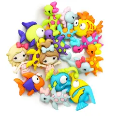 Dress It Up Buttons Mermaids, Turtles, and Fish Embellishments