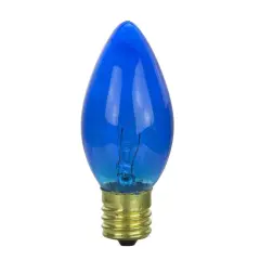 25Pk - SUNLITE Blue 7w C9 E17 Intermediate Base Light Bulbs Transparent Blue