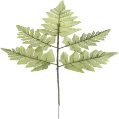 Lush Green Leather Fern x5 - Lifelike Artificial Greenery for Home D&eacute;cor, Events & Landscaping Enhancements