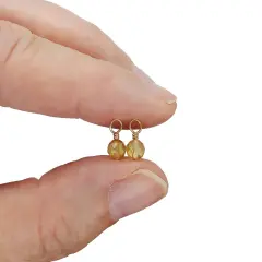 Tiny Citrine Charms with 14K Gold-Filled Wire, 2 pieces, Adorabilities