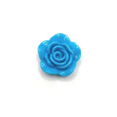 4, 20 or 50 Pieces: Aqua Blue Chunky Rose Flower Beads