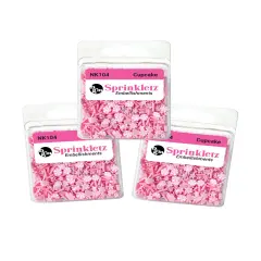 Buttons Galore Sprinkletz Embellishments for Crafts, Tiny Polymer Clay Shapes & Unique Designs - Cupcake- 3 Pack