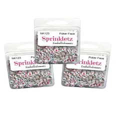 Buttons Galore Sprinkletz Embellishments for Crafts, Tiny Polymer Clay Shapes & Unique Designs - Poker Face- 3 Pack