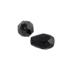 Czech Fire Polished Glass Teardrop Shaped Beads 10x7mm Jet (Package of 10)