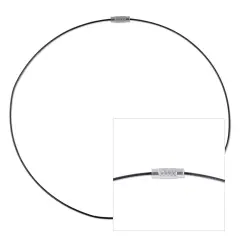 JewelrySupply Cable Necklace with Twist Clasp 17.5" Black (1-Piece)