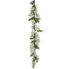 5ft White Wisteria Garland - Realistic Silk Flowers & Foliage, Perfect for Wedding Arches, Home Decor, Parties & Event Backdrops, Indoor/Outdoor Use, Floral Home by Artificial Flowers