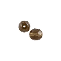 Czech Fire Polished Glass Round Beads 4mm Smokey Topaz (Package of 50)