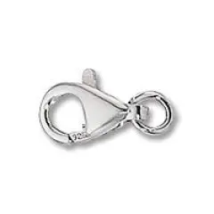 JewelrySupply Lobster Clasp 11x6mm w/Open Ring Sterling Silver (1-Pc)