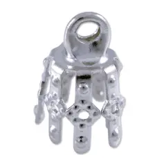 Bell Caps Jewelry Findings - 10mm Silver Color (10-Pcs)