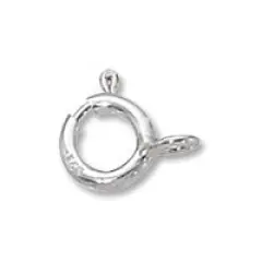Spring Ring Clasp 6mm w/Closed Ring Sterling Silver (1-Pc)