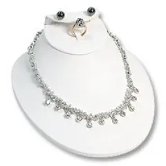 Low Profile Combination Jewelry Display Bust 4" Tall White
