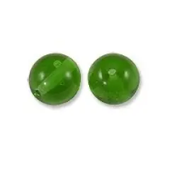 Czech Pressed Glass Round Beads 4mm Emerald (Package of 10)