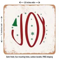DECORATIVE METAL SIGN - Joy - 2 - Vintage Rusty Look