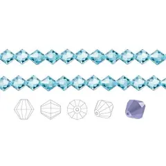 Preciosa Czech Crystal Beads Aquamarine Faceted Bicone 4mm Package of 144