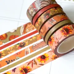 Fall Apples & Sunflowers Autumn Washi Tape Set (#W012)