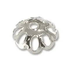JewelrySupply Bead Cap 7mm Silver Color (10-Pcs)