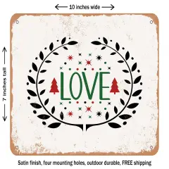 DECORATIVE METAL SIGN - Love - 21 - Vintage Rusty Look