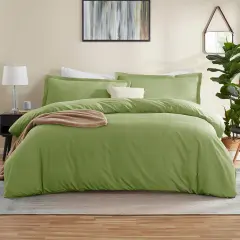 Nestl Double Brushed Microfiber Duvet Cover Set Calla Green
