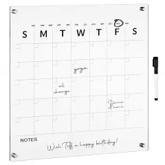 mDesign Square Acrylic Wall Calendar