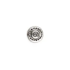 12mm Swirl Sunburst Pewter Coin Bead