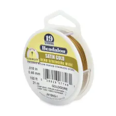 Beadalon Wire .018" 100ft Satin Gold Color 19 Strand