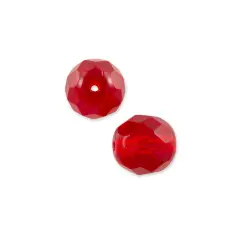 Czech Fire Polished Glass Round Beads 8mm Ruby (Package of 25)