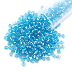 Miyuki Round Rocaille Seed Bead 11/0 Silver Lined Baby Blue