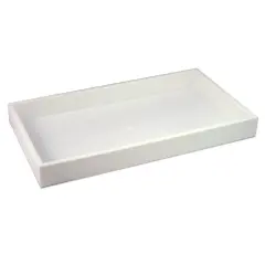 Standard Size Stackable White Plastic Jewelry Tray 1-1/2"H