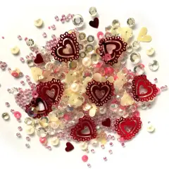 Buttons Galore Sparkletz DIY Craft Embellishments 30 Grams - 3 Packs of Valentine's Day