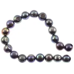 Freshwater Potato Pearls Peacock Grey 8-9mm (16" Strand)