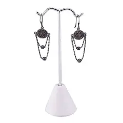 JewelrySupply Earring Stand 4-5/8" White Leatherette