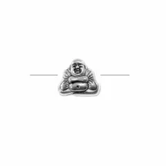 Buddha Bead 9.5x8mm Pewter Antique Silver Plated (Package of 1)