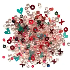 Buttons Galore Sparkletz DIY Craft Embellishments 30 Grams - 3 Packs of Hugs and Kisses
