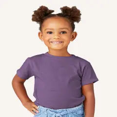 BELLA + CANVAS&reg; Toddler Crewneck Short Sleeve Jersey T-Shirt Heather team purple