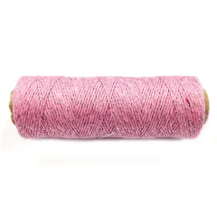 Wrapables Cotton Baker's Twine 4ply 110 Yard, Pink and Metallic Silver