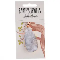 Earth's Jewel 50mm White Semi-Precious Agate Teardrop Pendant