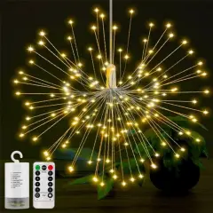 Firework LED String Lights - 8 Modes Remote Control Warm white