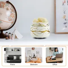 Wax Melt Warmer Ceramic 3-in-1 Oil Burner Electric Candle Wax Warmer Burner Melter Fragrance Warmer for Scented Waxs Home Office Bedroom Aromatherapy Gift& D&eacute;cor