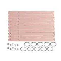 1/2" Blank Leather Keychains Kit - 10 Pre-Cut Blank Keyrings for Stamping & Engraving Blush Pink