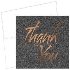 Great Papers! Thank You Note Card and White Envelope, Suit with Copper Foil, 4.75" x 3.375"(folded), 50 count