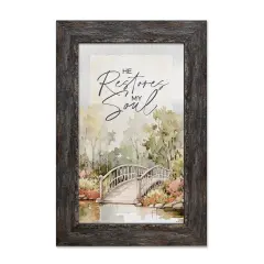 He Restores My Soul Metalscape Framed Wall Art - 8 inches x 12 inches