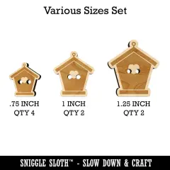 Birdhouse Silhouette with Heart Wood Buttons for Sewing Knitting Crochet DIY Craft